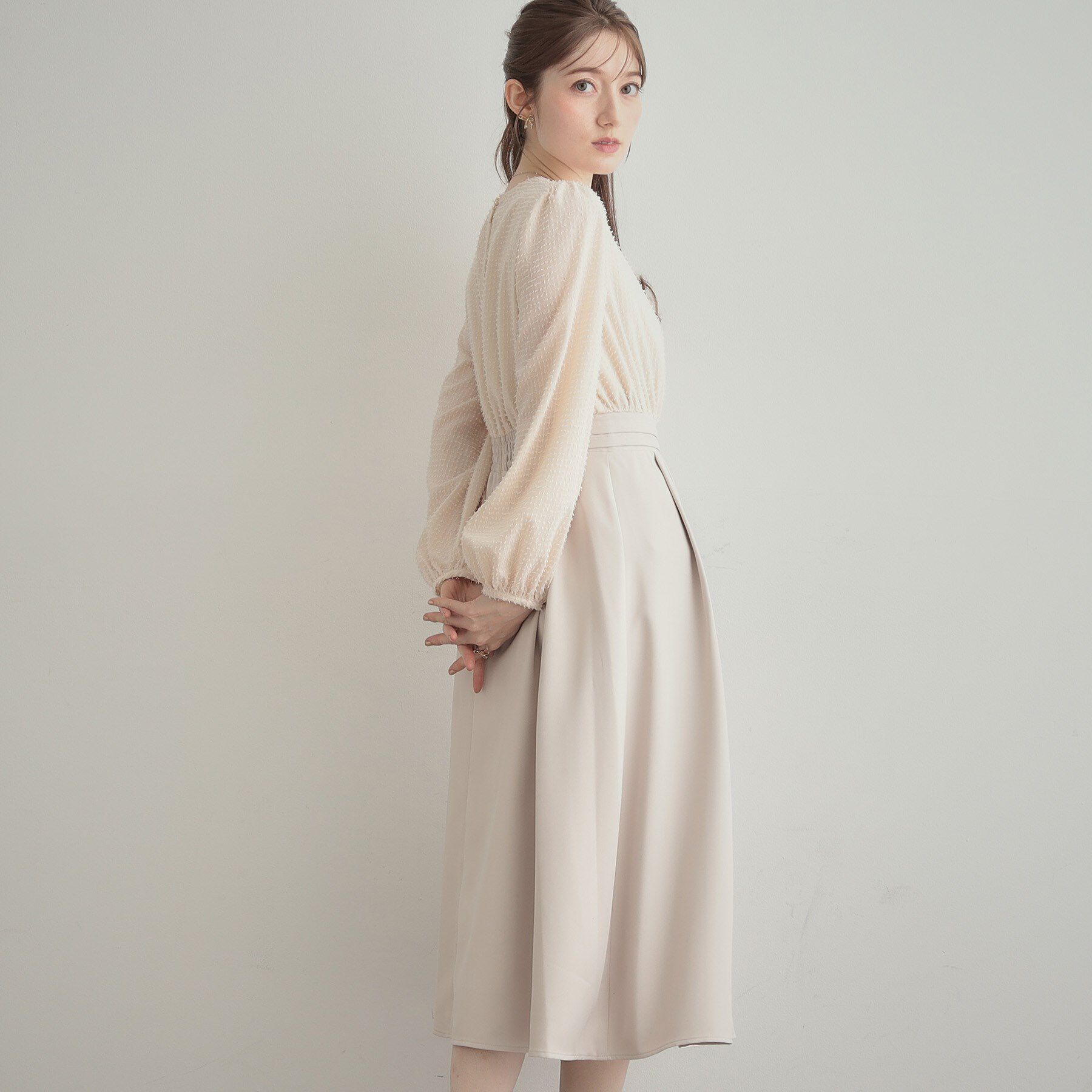 Couture broach「【通勤・ラメジャカード】ドッキングワンピース」|ワンピース|