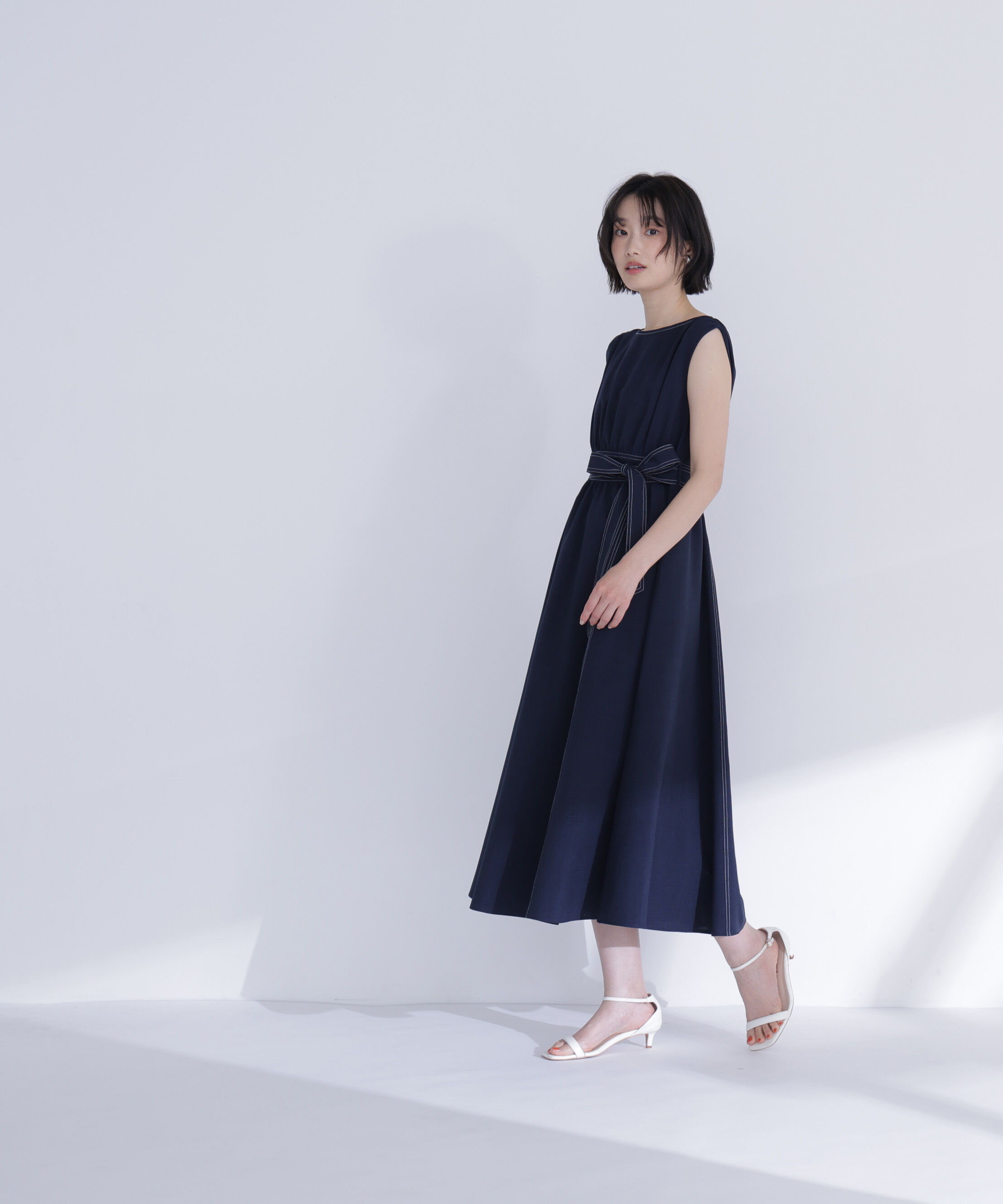  「ベルテッドステッチワンピース」|ワンピース|