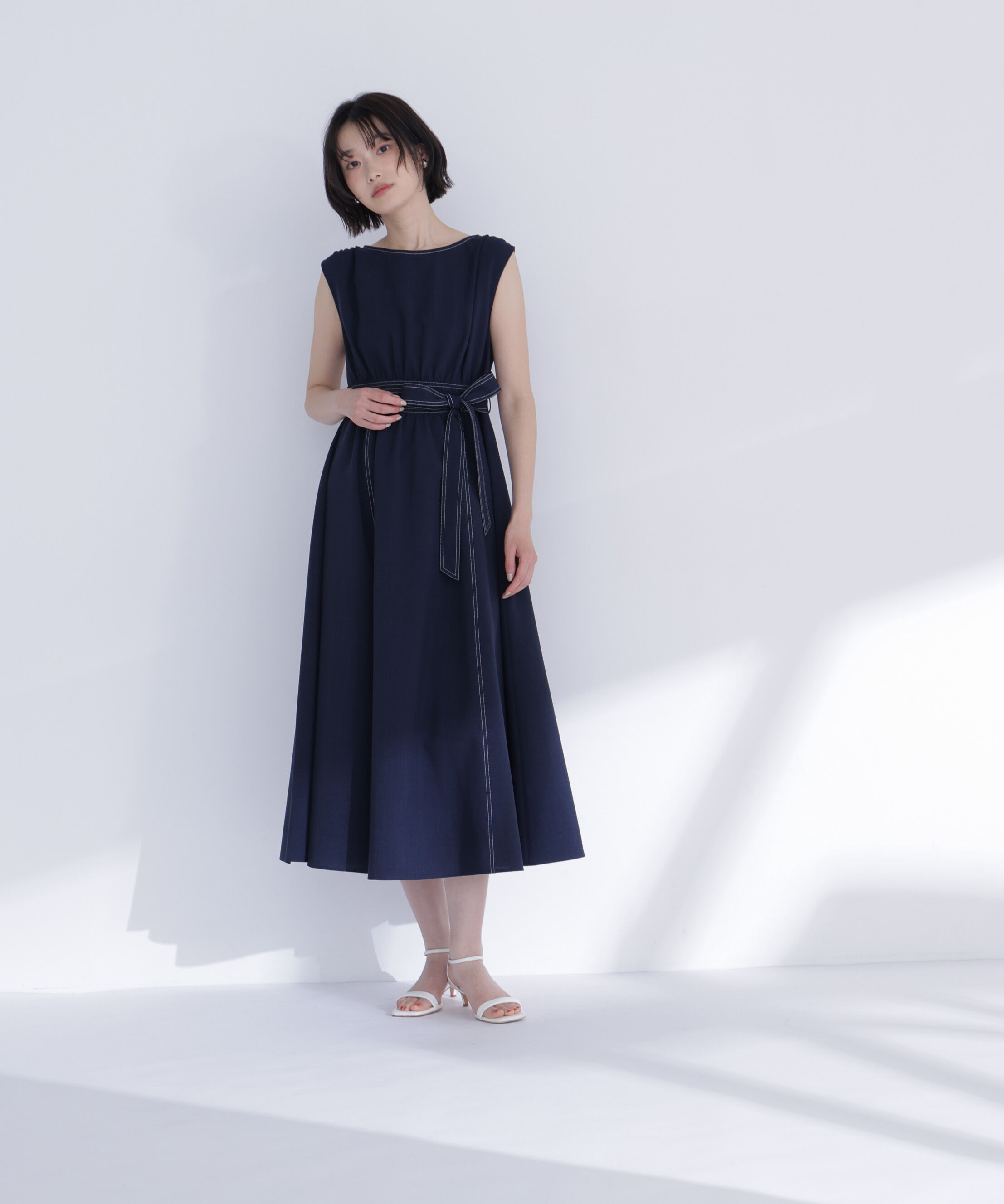  「ベルテッドステッチワンピース」|ワンピース|