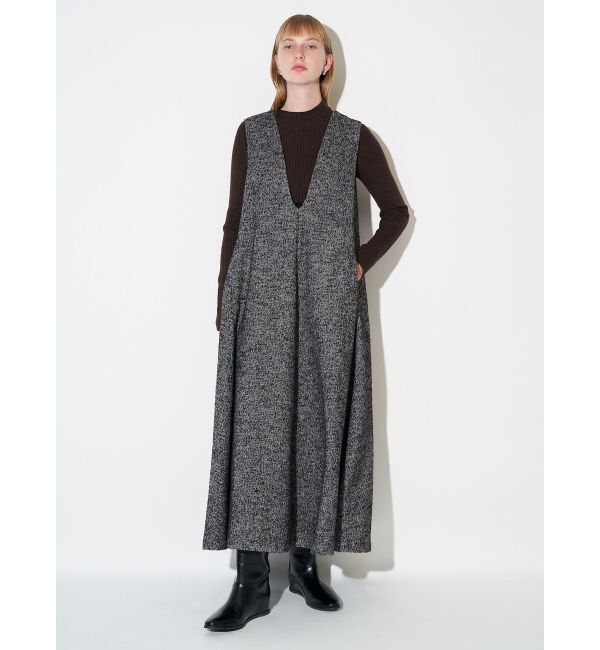ELENDEEK「TWEED DEEP V NECK OP」|ワンピース|