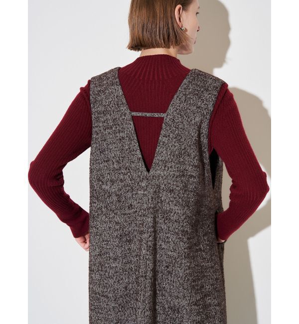 ELENDEEK「TWEED DEEP V NECK OP」|ワンピース|