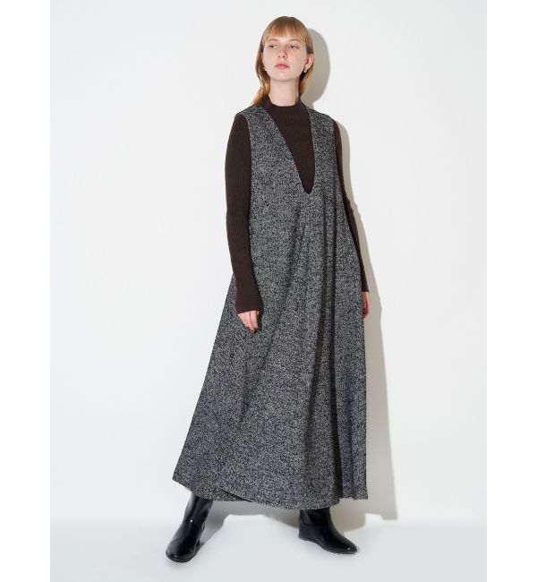 ELENDEEK「TWEED DEEP V NECK OP」|ワンピース|
