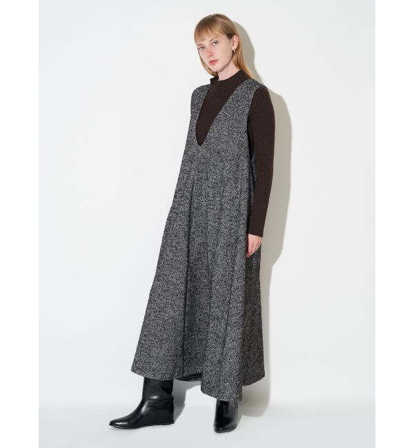 ELENDEEK「TWEED DEEP V NECK OP」|ワンピース|