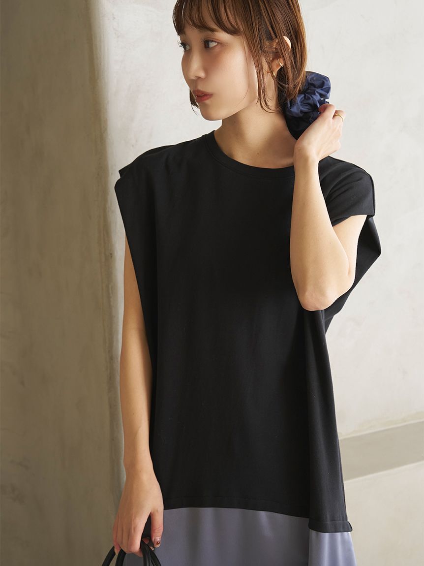 emmi atelier「カットドッキングサテンレースワンピース」|ワンピース|