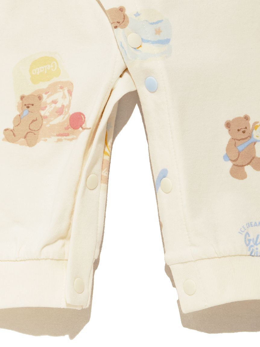 GELATO PIQUE KIDS & BABY「【新生児】【接触冷感】アイスクリームベア柄２WAYオール」|ロンパース|