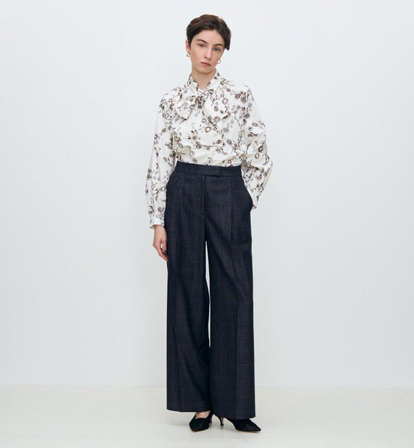 TOMORROWLAND collection「SILK AIR PANE タックワイドパンツ」|その他|