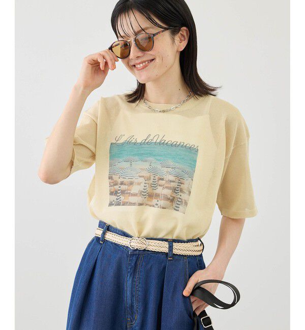 Rope&rsquo;Picnic「フォトプリントニットTシャツ」|ニット・セーター|