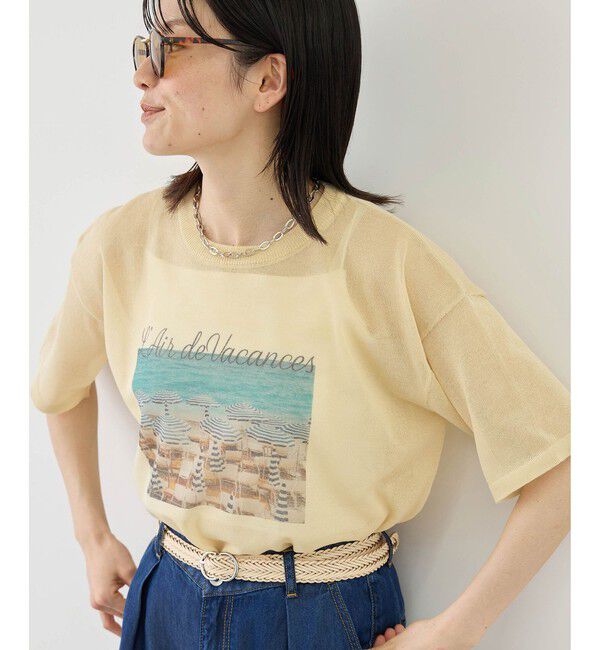 Rope&rsquo;Picnic「フォトプリントニットTシャツ」|ニット・セーター|