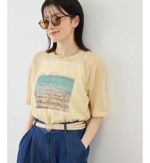 Rope&rsquo;Picnic「フォトプリントニットTシャツ」|ニット・セーター|