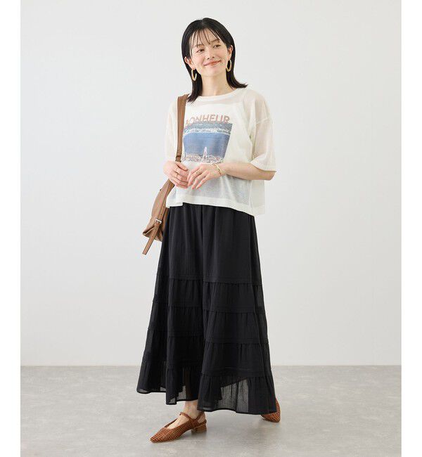 Rope&rsquo;Picnic「フォトプリントニットTシャツ」|ニット・セーター|