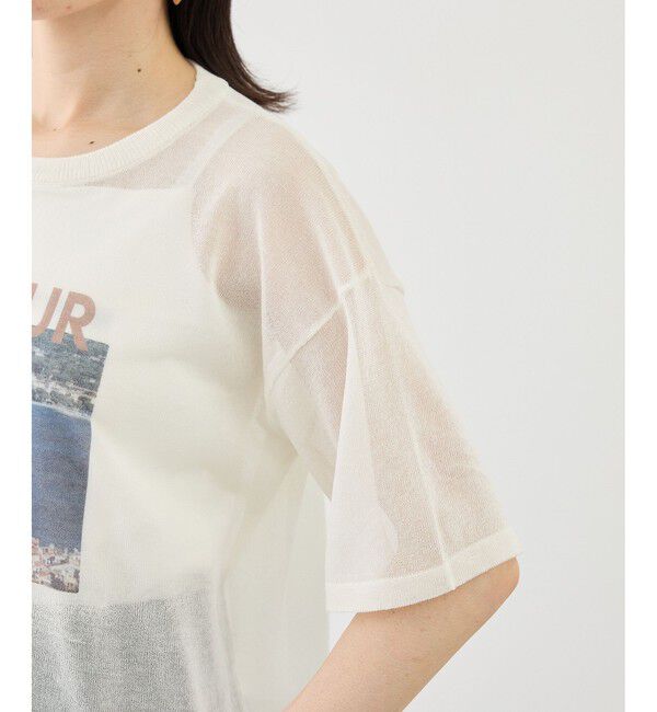 Rope&rsquo;Picnic「フォトプリントニットTシャツ」|ニット・セーター|