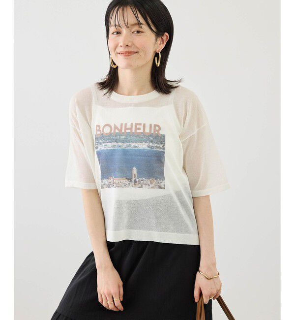 Rope&rsquo;Picnic「フォトプリントニットTシャツ」|ニット・セーター|