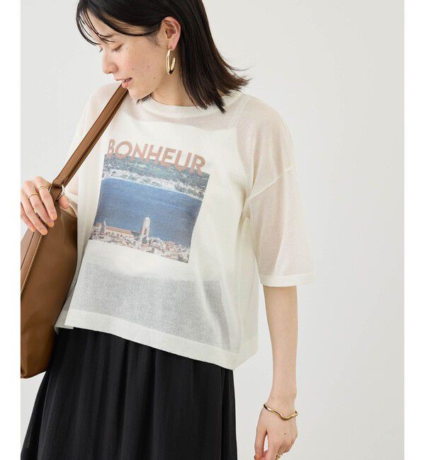 Rope&rsquo;Picnic「フォトプリントニットTシャツ」|ニット・セーター|