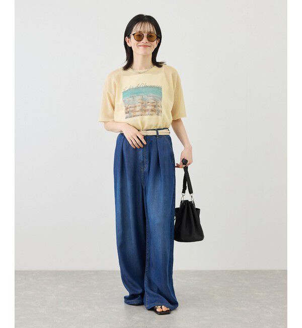 Rope&rsquo;Picnic「フォトプリントニットTシャツ」|ニット・セーター|