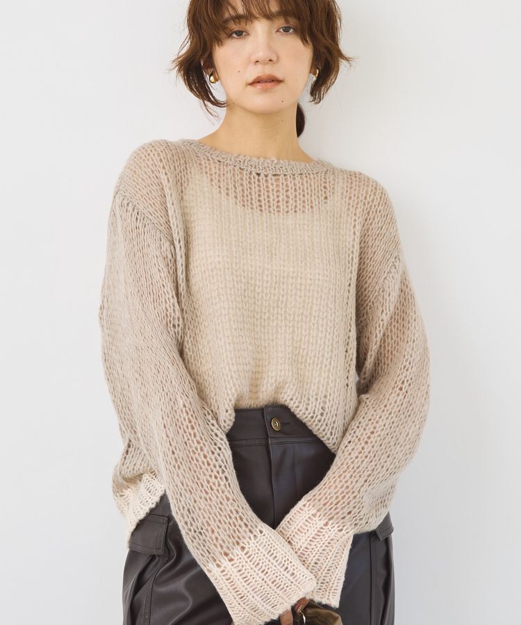 AMERICAN HOLIC「モヘアライク配色ニットプルオーバー」|ニット・セーター|