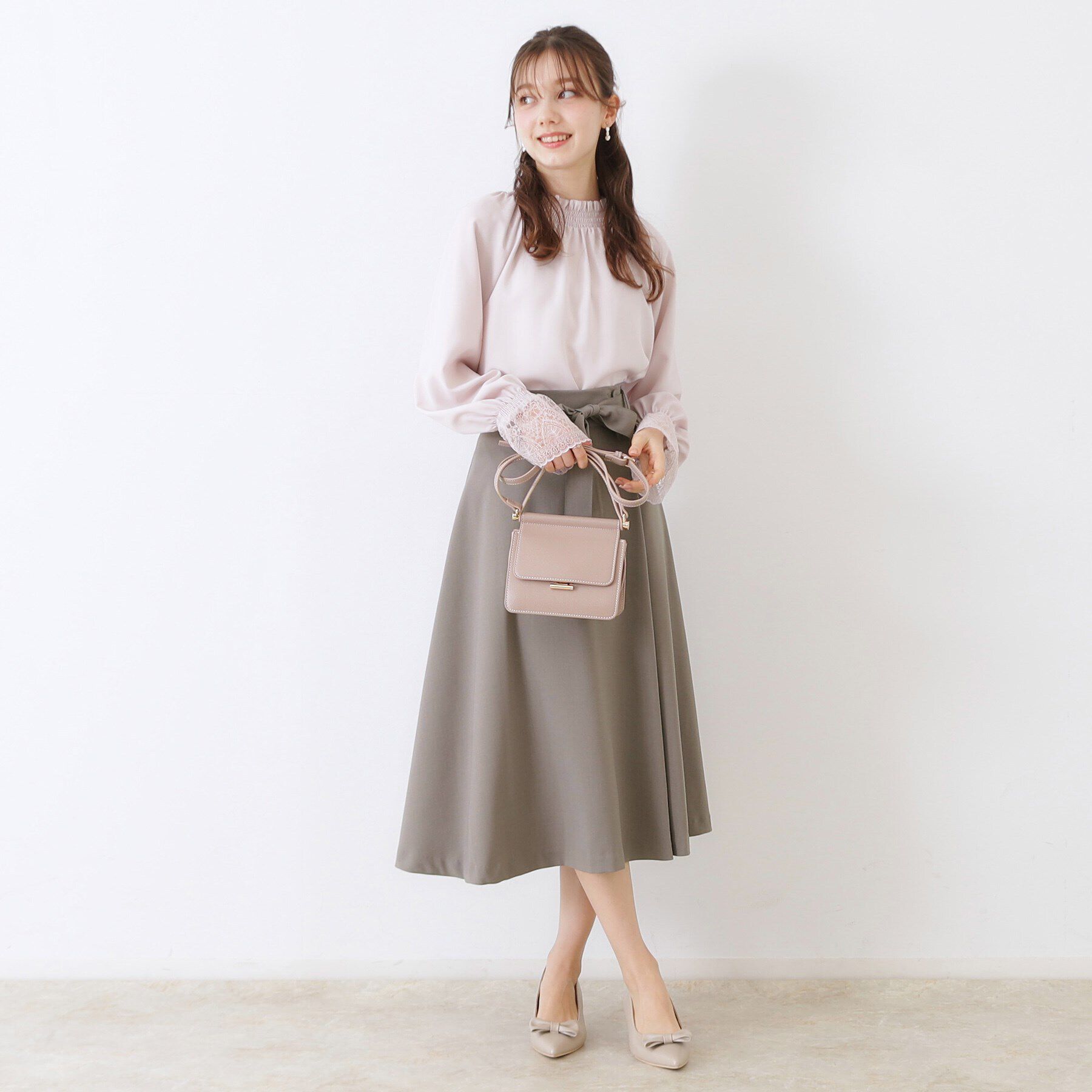 Couture broach「【きれいめ・美脚効果・通勤】ネオシャンブルラップ風スカート」|スカート|