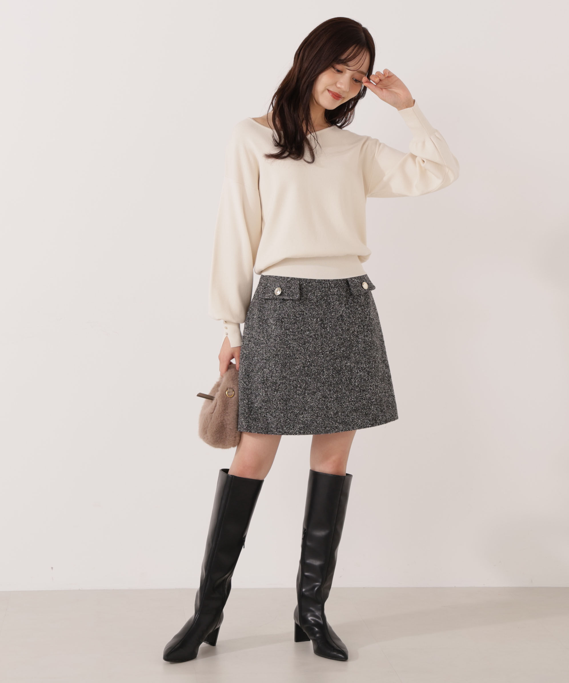PROPORTION BODY DRESSING「ツイードミニスカート」|スカート|