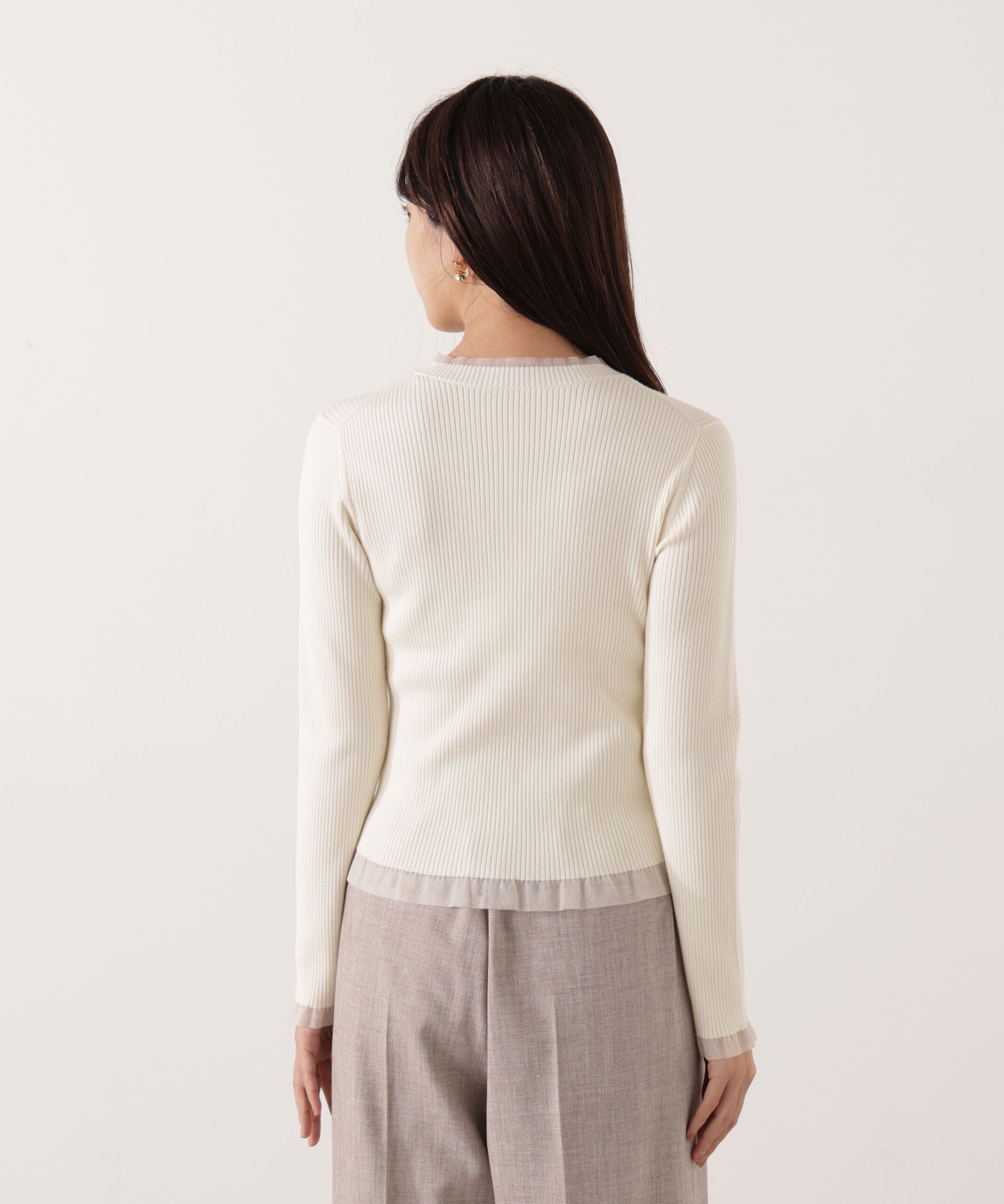 PROPORTION BODY DRESSING「部分シアーリブニット 25AW 」|ニット・セーター|