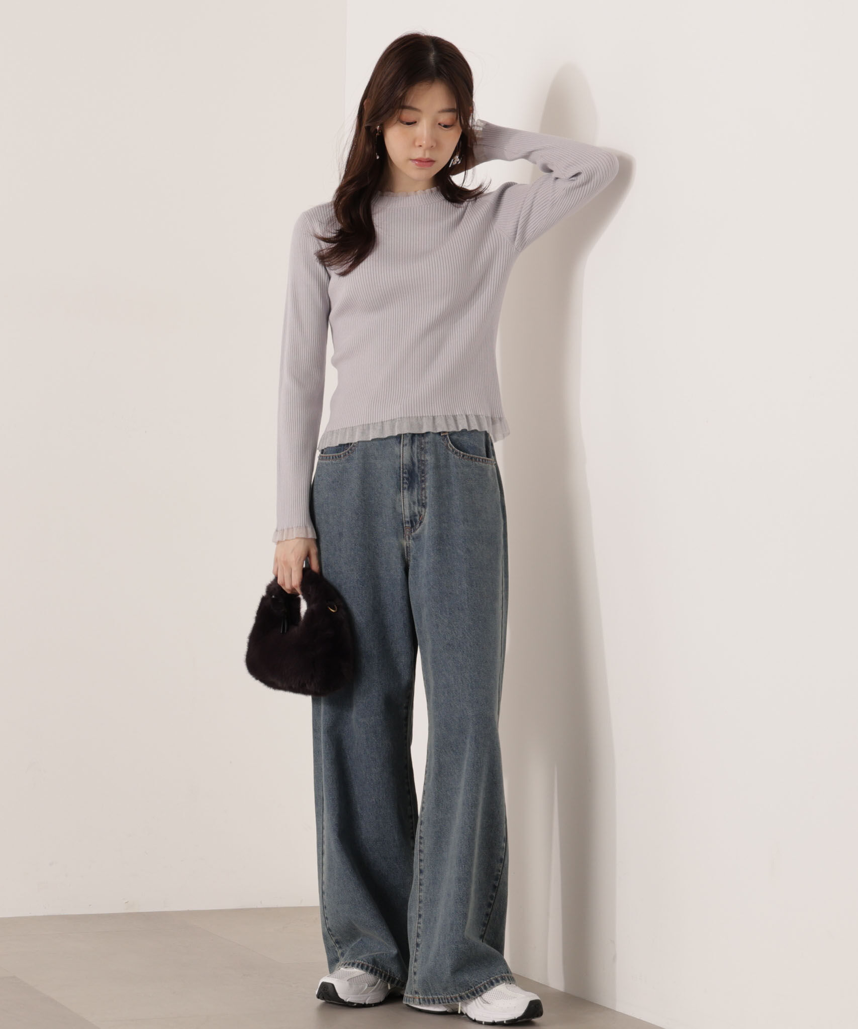 PROPORTION BODY DRESSING「部分シアーリブニット 25AW 」|ニット・セーター|