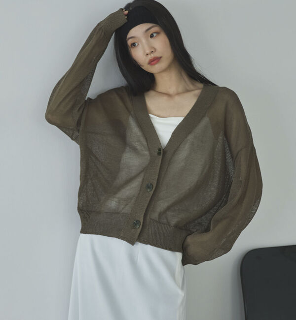 Doux archives「ストローヤーンニットカーディガン」|カーディガン|KHAKI
