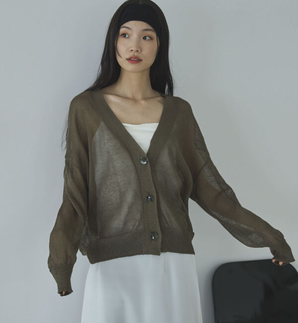 Doux archives「ストローヤーンニットカーディガン」|カーディガン|