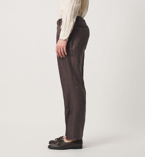 UNITED ARROWS「リネン ツイル １プリーツ リラックス テーパード イージースラックス」|スラックス|
