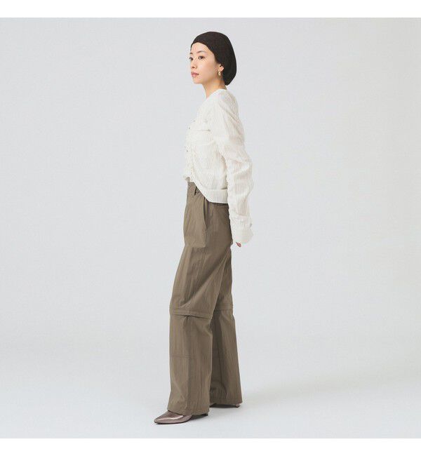 Ray BEAMS 「ストライプ シャーリング Vネック ブラウス」|シャツ・ブラウス|