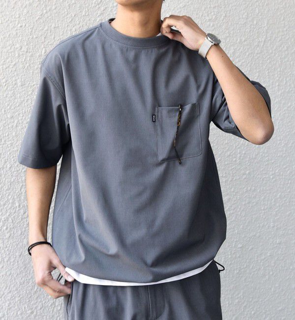 SHIPS any「SHIPS any:〈吸水速乾〉Rapidry クルーネック スピンドル ポケット Tシャツ(セットアップ対応)◆」|Tシャツ・カットソー|