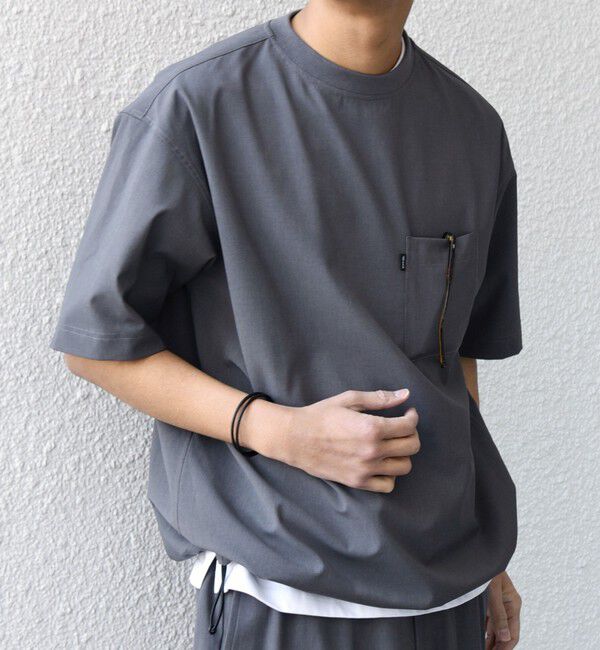 SHIPS any「SHIPS any:〈吸水速乾〉Rapidry クルーネック スピンドル ポケット Tシャツ(セットアップ対応)◆」|Tシャツ・カットソー|