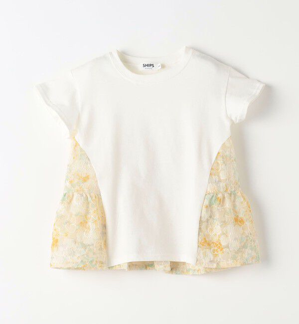 SHIPS Colors 「《一部追加予約》SHIPS Colors:90～140cm /〈洗濯機可能〉ドッキング チュニック Tシャツ◆」|Tシャツ・カットソー|オフホワイト