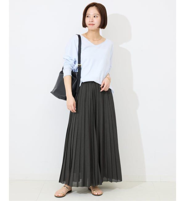 SLOBE IENA「《WEB限定/追加》PEボイルプリーツスカート」|スカート|