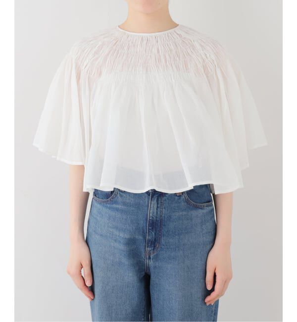 IENA LA BOUCLE「IENA LA BOUCLE ハンドタックボレロブラウス」|シャツ・ブラウス|