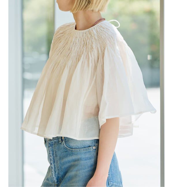 IENA LA BOUCLE「IENA LA BOUCLE ハンドタックボレロブラウス」|シャツ・ブラウス|