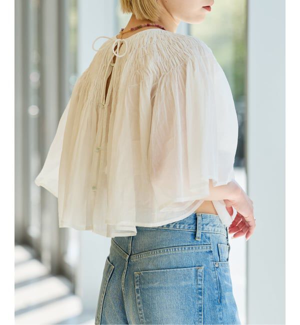 IENA LA BOUCLE「IENA LA BOUCLE ハンドタックボレロブラウス」|シャツ・ブラウス|