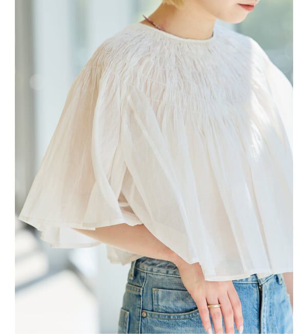 IENA LA BOUCLE「IENA LA BOUCLE ハンドタックボレロブラウス」|シャツ・ブラウス|