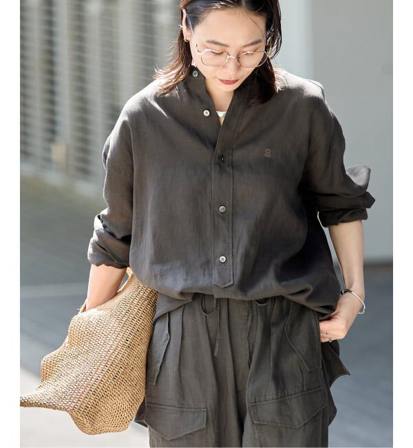 JOURNAL STANDARD「【TICCA / ティッカ】リネンスクエアビッグシャツ uni」|シャツ・ブラウス|ブラウン