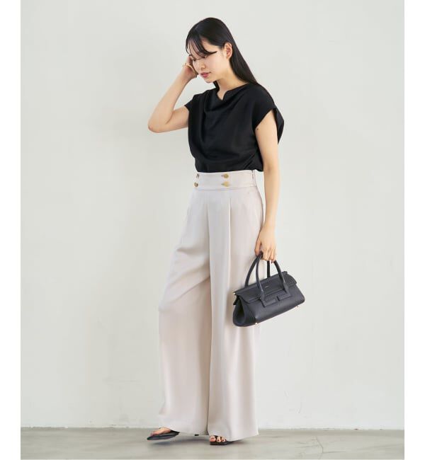 NOBLE「《セットアップ対応》【洗える】ファジーリネンタックショルダーブラウス」|シャツ・ブラウス|
