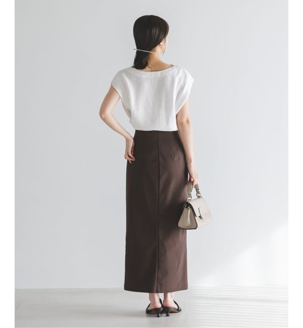 NOBLE「《セットアップ対応》【洗える】ファジーリネンタックショルダーブラウス」|シャツ・ブラウス|