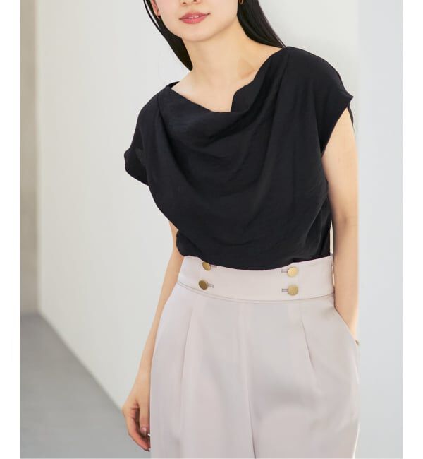 NOBLE「《セットアップ対応》【洗える】ファジーリネンタックショルダーブラウス」|シャツ・ブラウス|