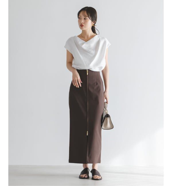 NOBLE「《セットアップ対応》【洗える】ファジーリネンタックショルダーブラウス」|シャツ・ブラウス|