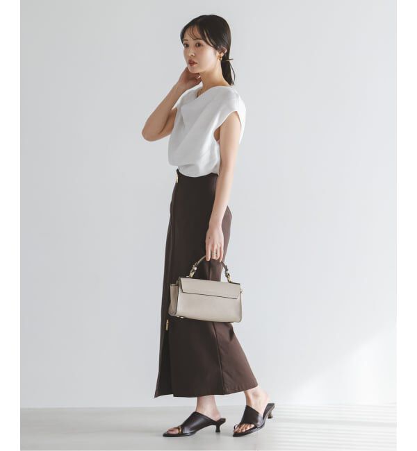 NOBLE「《セットアップ対応》【洗える】ファジーリネンタックショルダーブラウス」|シャツ・ブラウス|