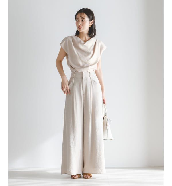 NOBLE「《セットアップ対応》【洗える】ファジーリネンタックショルダーブラウス」|シャツ・ブラウス|