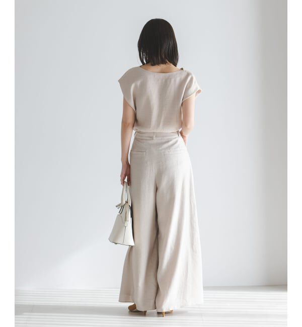 NOBLE「《セットアップ対応》【洗える】ファジーリネンタックショルダーブラウス」|シャツ・ブラウス|