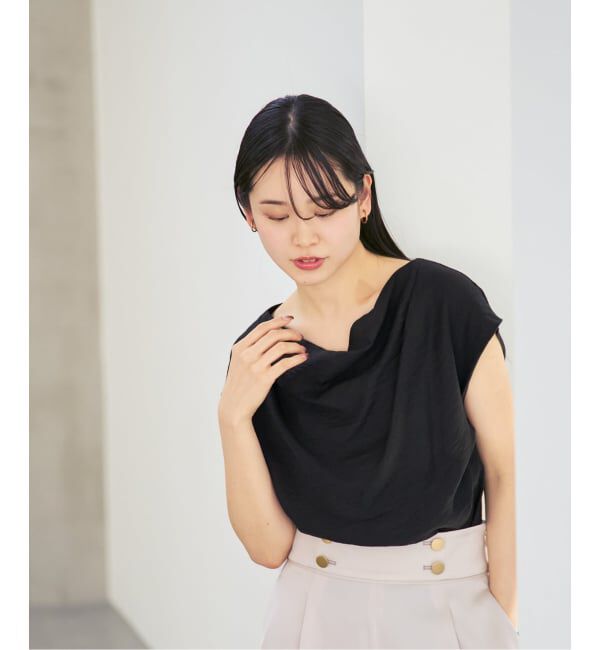 NOBLE「《セットアップ対応》【洗える】ファジーリネンタックショルダーブラウス」|シャツ・ブラウス|
