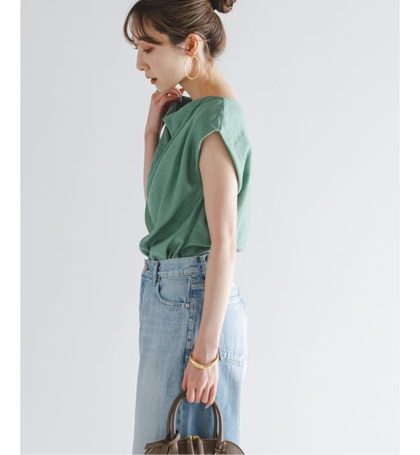 NOBLE「《セットアップ対応》【洗える】ファジーリネンタックショルダーブラウス」|シャツ・ブラウス|