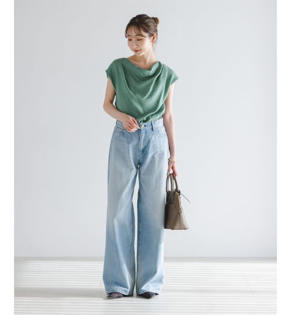 NOBLE「《セットアップ対応》【洗える】ファジーリネンタックショルダーブラウス」|シャツ・ブラウス|