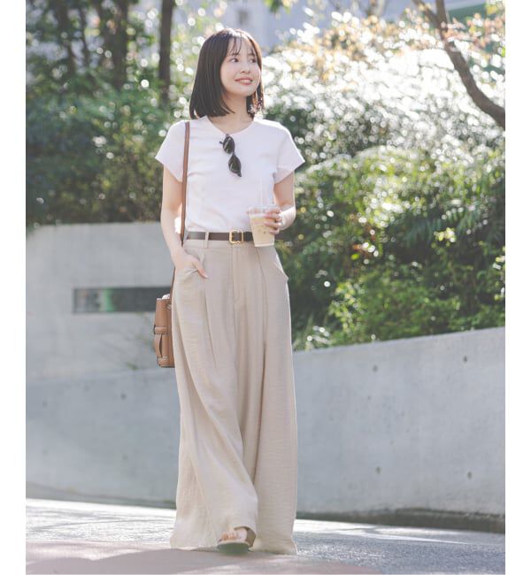 NOBLE「《セットアップ対応》ファジーリネンフラップフレアパンツ」|スラックス|