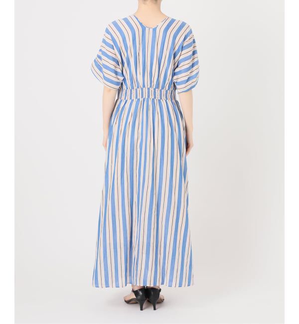 Spick and Span「《別注カラー有 / 追加》ne Quittez pas Cotton Voile Stripe Waist Gather Dress」|ワンピース|