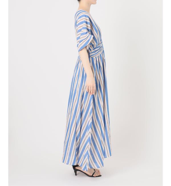 Spick and Span「《別注カラー有 / 追加》ne Quittez pas Cotton Voile Stripe Waist Gather Dress」|ワンピース|