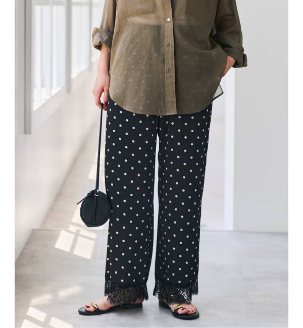 Spick and Span「《セットアップ可 / 予約》レースドッキングドットサテンパンツ」|その他|